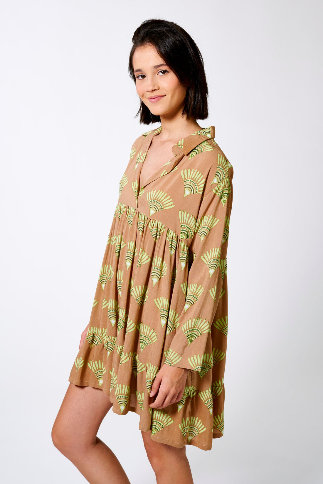 SHORT DRESS NUKUSA AKARI Caramel