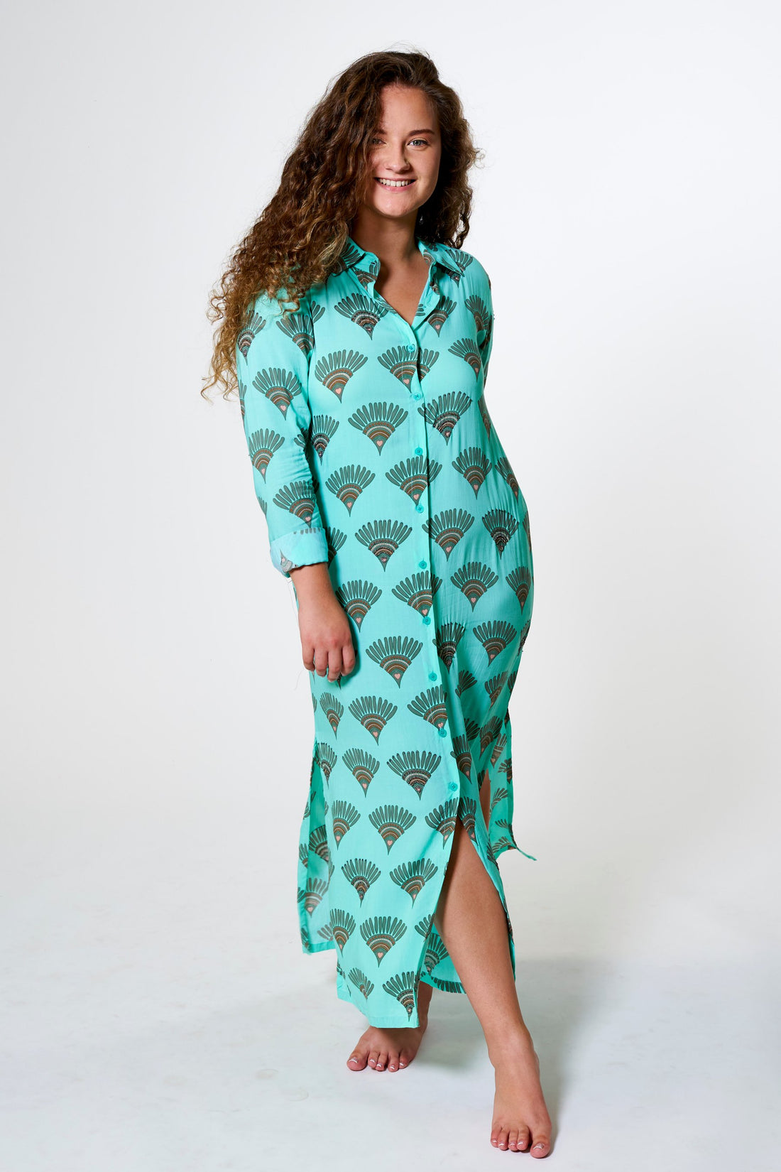 LONG DRESS DOMETT AKARI Sea