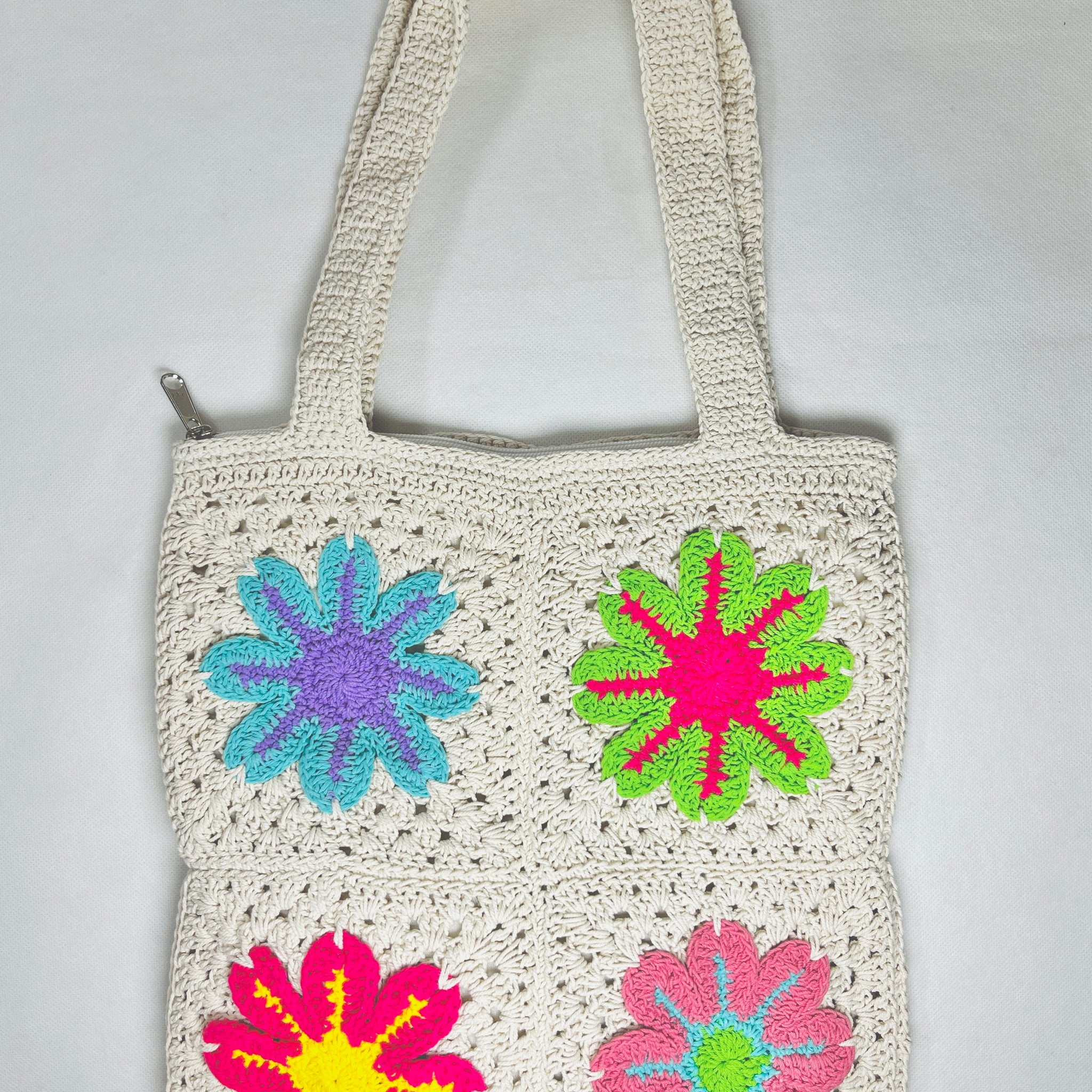 BOLSO CROCHET FLOWERS MULTICOLOR