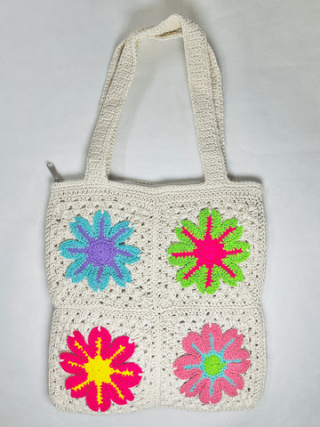BOLSO CROCHET FLOWERS MULTICOLOR